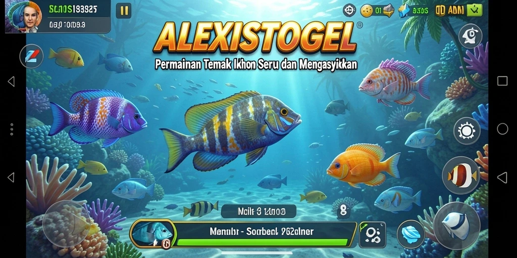 Tampilan gameplay seru dalam ALEXISTOGEL saat menembak ikan.
