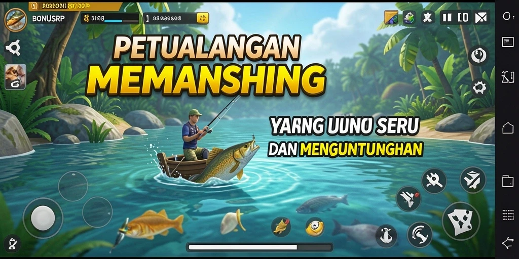 Tangkapan ikan besar dalam aksi gameplay BONUSRP.