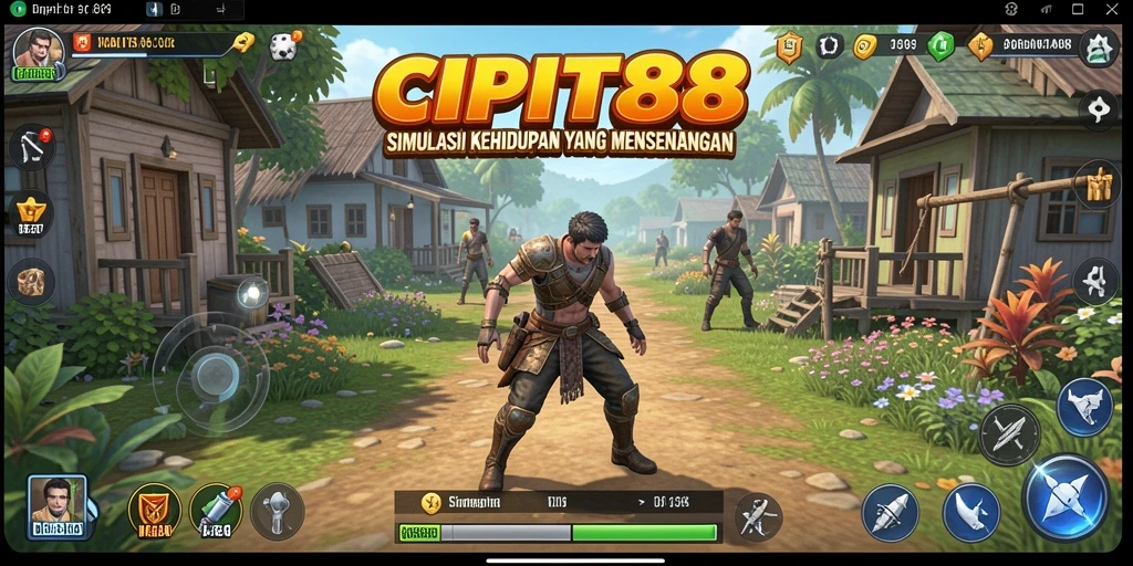 Screenshot utama CIPIT88 menunjukkan gameplay dengan aktivitas simulasi yang seru.
