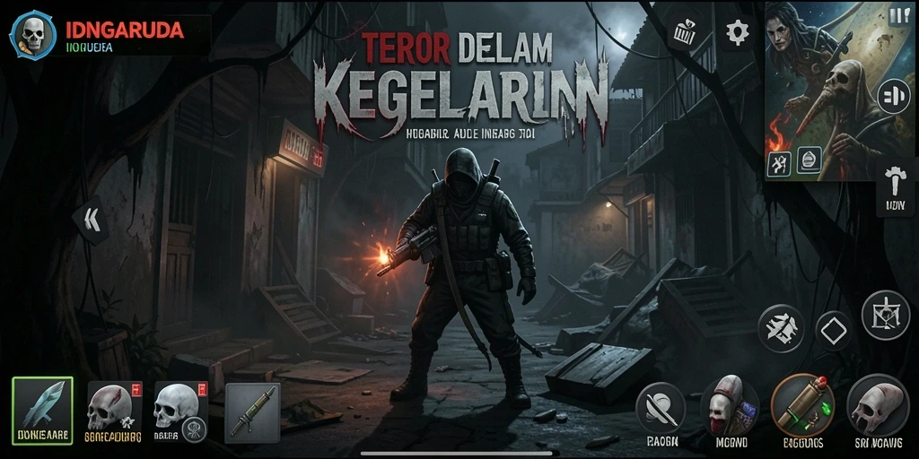 Screenshot menampilkan aksi mendebarkan dari game horror IDNGARUDA.