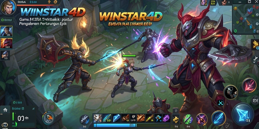 Tangkapan layar menunjukkan aksi seru gameplay MOBA di WINSTAR4D.
